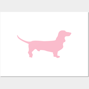 Pink Dachshund Silhouette Posters and Art